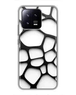 Чохол для Xiaomi 13 з картинкою «Біла об'ємна сітка»