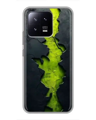 Чохол для Xiaomi 13 з картинкою «Салатовий розлом скелі»
