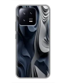 Чохол для Xiaomi 13 з картинкою «Об'ємні сині складки»