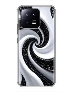 Чохол для Xiaomi 13 з картинкою «Чорно-біла спіраль»