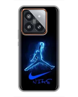 Чехол для Xiaomi 14 Pro с картинкой «Jordan Neon Blue» Чехол для Xiaomi 14 Pro с картинкой «Jordan Neon Blue»