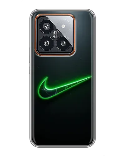 Чехол для Xiaomi 14 Pro с картинкой «Неоновый контур Nike»