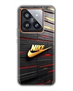 Чохол для Xiaomi 14 Pro з картинкою «Золотий Nike на металі»