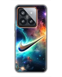 Чохол для Xiaomi 14 Pro з картинкою «Космічний Nike Swoosh»