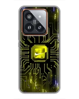 Чохол для Xiaomi 14 Pro з картинкою «Nike — золота іскра»
