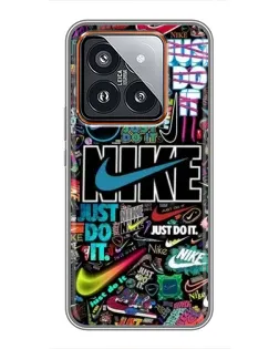 Чохол для Xiaomi 14 Pro з картинкою «Яскравий колаж Nike»