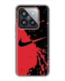 Чохол для Xiaomi 14 Pro з картинкою «Червоні бризки Nike»