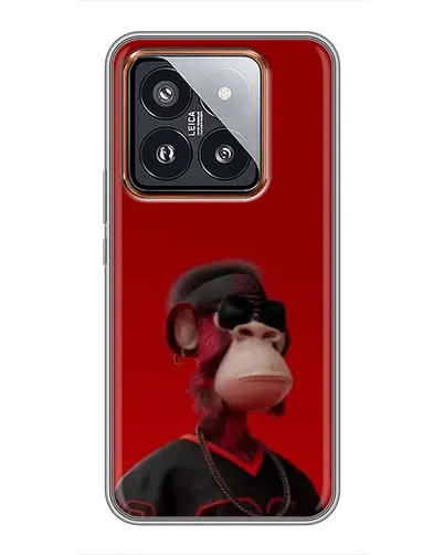 Чехол для Xiaomi 14 Pro с картинкой «Bored Ape в красном» Чехол для Xiaomi 14 Pro с картинкой «Bored Ape в красном»