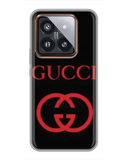 Чохол для Xiaomi 14 Pro з картинкою «Gucci — червоний логотип»