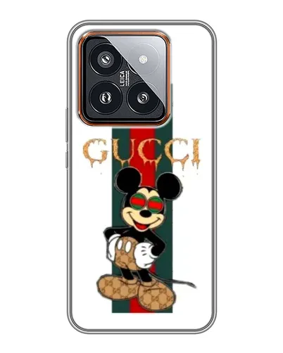 Чохол для Xiaomi 14 Pro з картинкою «Міккі Маус Gucci — смуги» Чохол для Xiaomi 14 Pro з картинкою «Міккі Маус Gucci — смуги»