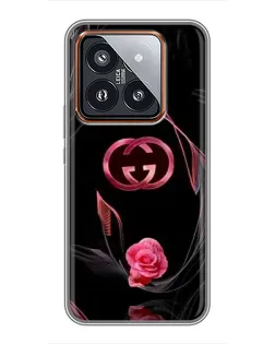 Чохол для Xiaomi 14 Pro з картинкою «Gucci — неонова троянда»