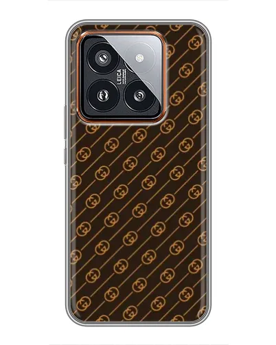 Чохол для Xiaomi 14 Pro з картинкою «Gucci — золоті діагоналі» Чохол для Xiaomi 14 Pro з картинкою «Gucci — золоті діагоналі»