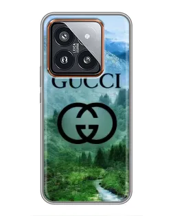 Чохол для Xiaomi 14 Pro з картинкою «Gucci — гірський пейзаж»