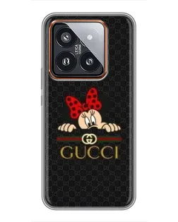 Чохол для Xiaomi 14 Pro з картинкою «Мінні Маус Gucci — чорний»