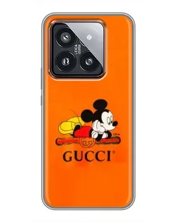 Чохол для Xiaomi 14 Pro з картинкою «Міккі Маус Gucci — помаранч»