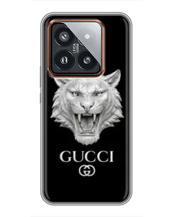 Чохол для Xiaomi 14 Pro з картинкою «Gucci — срібний лев»