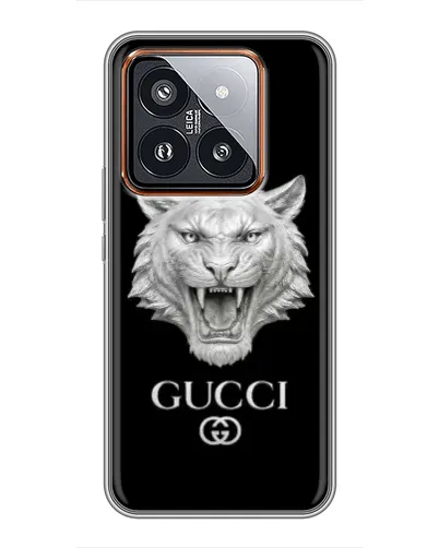Чехол для Xiaomi 14 Pro с картинкой «Gucci — серебряный лев» Чехол для Xiaomi 14 Pro с картинкой «Gucci — серебряный лев»
