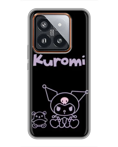 Чехол для Xiaomi 14 Pro с картинкой «Kuromi — черный минимализм»