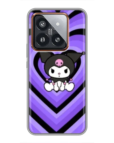 Чехол для Xiaomi 14 Pro с картинкой «Kuromi и фиолетовые сердца»
