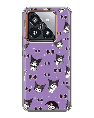 Чехол для Xiaomi 14 Pro с картинкой «Kuromi — паттерн»