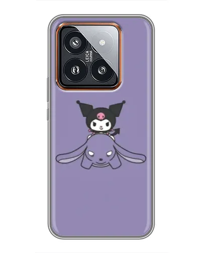 Чехол для Xiaomi 14 Pro с картинкой «Kuromi на лиловом фоне»