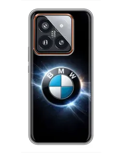 Чехол для Xiaomi 14 Pro с картинкой «BMW — неоновое сияние»