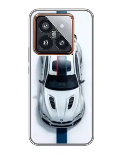 Чехол для Xiaomi 14 Pro с картинкой «Вид сверху — BMW M»