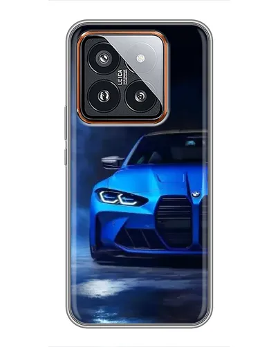 Чехол для Xiaomi 14 Pro с картинкой «Голубая BMW M4» Чехол для Xiaomi 14 Pro с картинкой «Голубая BMW M4»