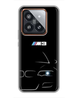 Чехол для Xiaomi 14 Pro с картинкой «Минималистичный принт BMW M3»