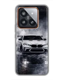 Чехол для Xiaomi 14 Pro с картинкой «BMW сквозь туман»
