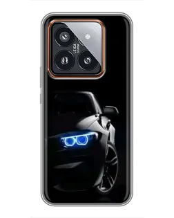 Чехол для Xiaomi 14 Pro с картинкой «BMW — ночной взгляд»