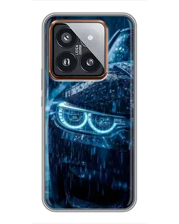Чехол для Xiaomi 14 Pro с картинкой «BMW под дождем»