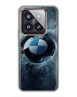 Чехол для Xiaomi 14 Pro с картинкой «Логотип BMW — лед»