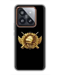 Чехол для Xiaomi 14 Pro с картинкой «PUBG — оранжевый градиент»