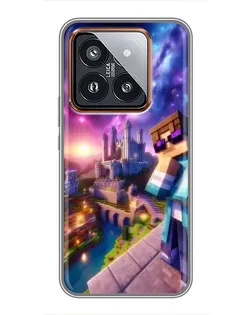 Чехол для Xiaomi 14 Pro с картинкой «Стив и космос» Чехол для Xiaomi 14 Pro с картинкой «Стив и космос»