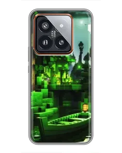 Чехол для Xiaomi 14 Pro с картинкой «Minecraft лесной пейзаж» Чехол для Xiaomi 14 Pro с картинкой «Minecraft лесной пейзаж»