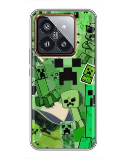 Чехол для Xiaomi 14 Pro с картинкой «Криперы Minecraft» Чехол для Xiaomi 14 Pro с картинкой «Криперы Minecraft»