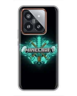 Чехол для Xiaomi 14 Pro с картинкой «Minecraft Diamond лого» Чехол для Xiaomi 14 Pro с картинкой «Minecraft Diamond лого»