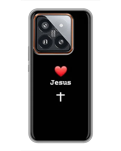 Чехол для Xiaomi 14 Pro с картинкой «Сердце - Jesus»