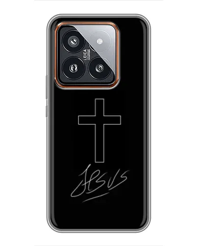 Чехол для Xiaomi 14 Pro с картинкой «Графический крест Jesus» Чехол для Xiaomi 14 Pro с картинкой «Графический крест Jesus»