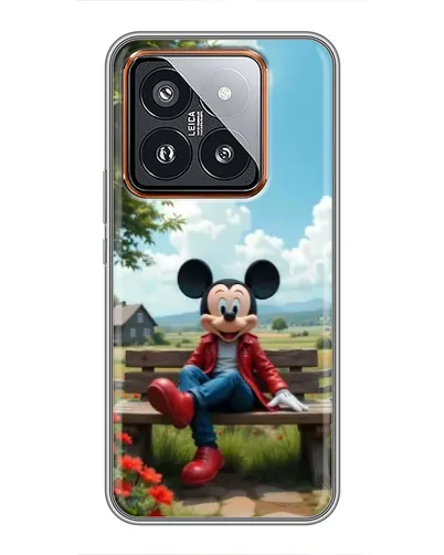 Чехол для Xiaomi 14 Pro с картинкой «Микки на скамейке»