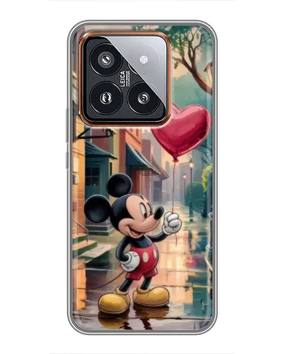 Чехол для Xiaomi 14 Pro с картинкой «Микки и шарик-сердце»