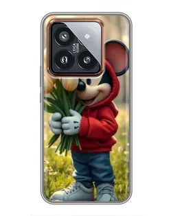 Чехол для Xiaomi 14 Pro с картинкой «Микки с тюльпанами» Чехол для Xiaomi 14 Pro с картинкой «Микки с тюльпанами»