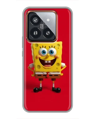 Чехол для Xiaomi 14 Pro с картинкой «Спанч Боб на красном»