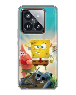 Чехол для Xiaomi 14 Pro с картинкой «Спанч Боб победитель» Чехол для Xiaomi 14 Pro с картинкой «Спанч Боб победитель»