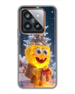 Чехол для Xiaomi 14 Pro с картинкой «Рождественский Спанч Боб» Чехол для Xiaomi 14 Pro с картинкой «Рождественский Спанч Боб»