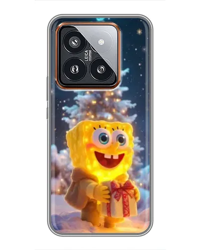 Чехол для Xiaomi 14 Pro с картинкой «Рождественский Спанч Боб»