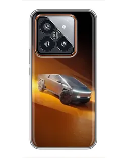 Чехол для Xiaomi 14 Pro с картинкой «Cybertruck в пустыне»