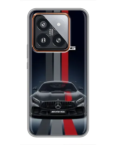 Чехол для Xiaomi 14 Pro с картинкой «Mercedes — белый карбон»