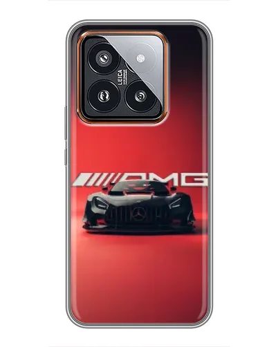 Чехол для Xiaomi 14 Pro с картинкой «Mercedes AMG — красная линия»